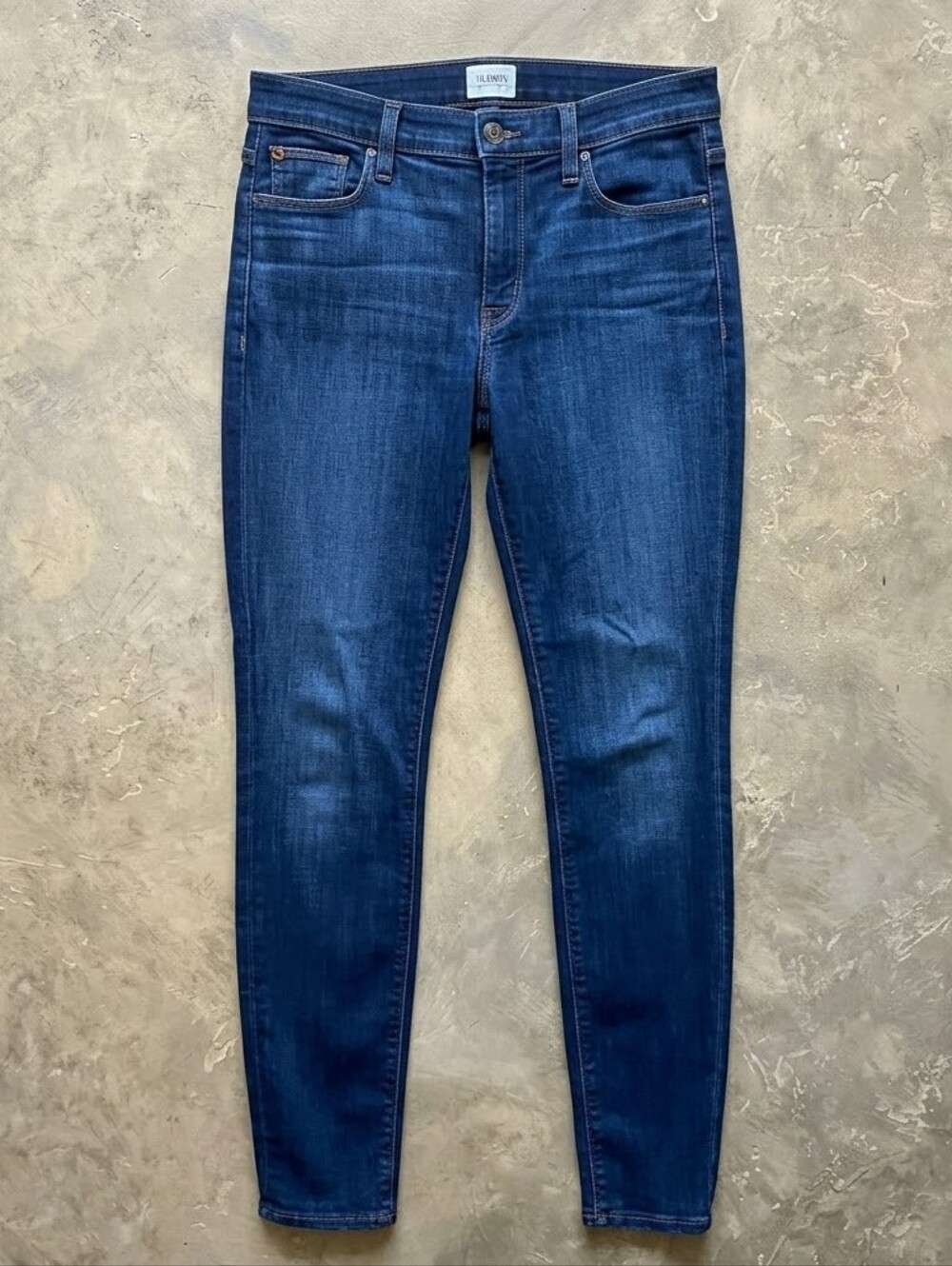 Hudson Nico Mid Rise Super Skinny Dark Wash Stretch Jeans Size 28
